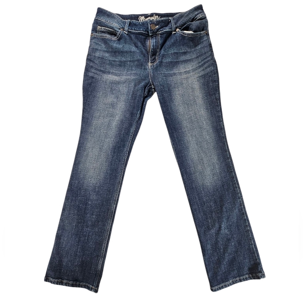 Wrangler Straight Leg Blue Jeans with Vintage Wash Size 15/16 × 32